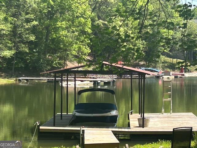 83 Smokey Creek Cv Tract B, Unit Tract B, Blairsville, GA 30512 - dock featuring a water view and boat lift