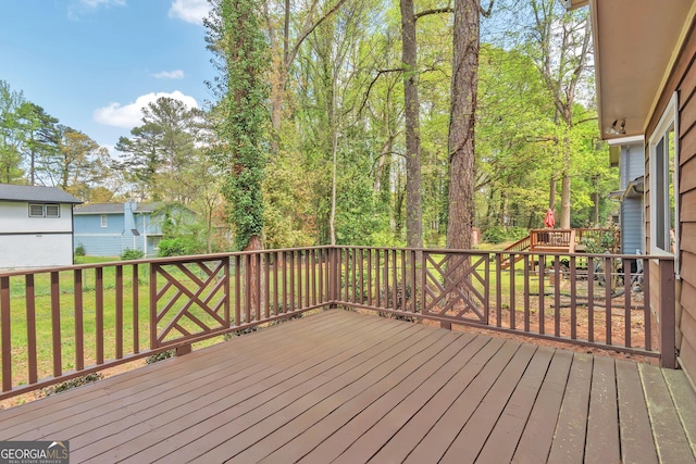 5350 Rockbridge Rd, Stone Mountain, GA 30088 - deck featuring a lawn