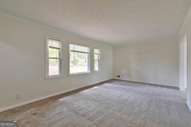 5350 Rockbridge Rd, Stone Mountain, GA 30088 - carpeted empty room featuring baseboards, ornamental molding, and a textured ceiling