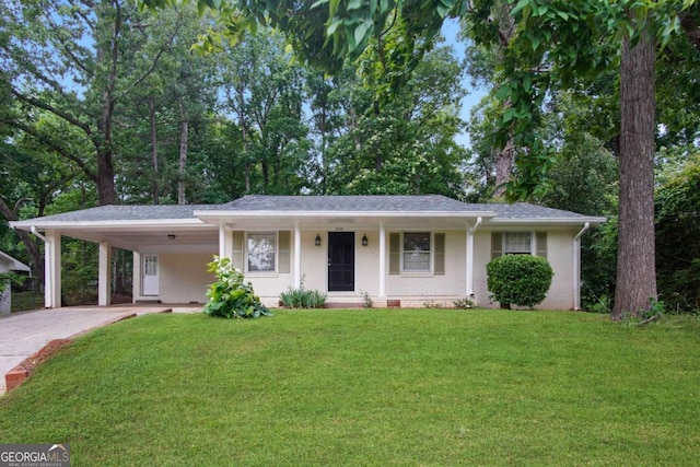 2732 Elkhorn Dr, Decatur, GA 30034 - ranch-style home with a carport, driveway, and a front yard