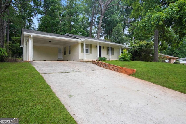 2732 Elkhorn Dr, Decatur, GA 30034 - single story home featuring a front yard, a carport, and concrete driveway