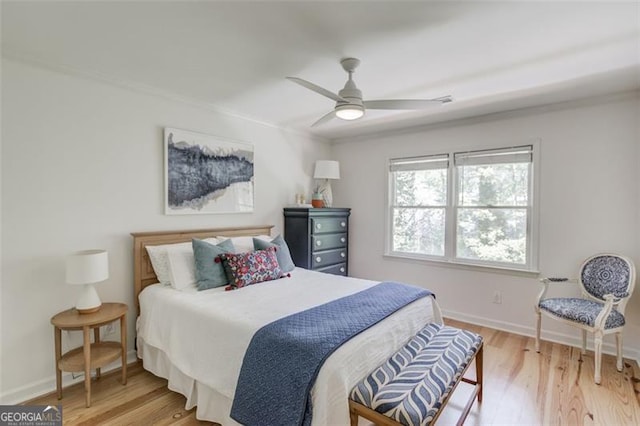 1038 Huntcliff, Atlanta, GA 30350 - bedroom with wood finished floors, ceiling fan, and baseboards
