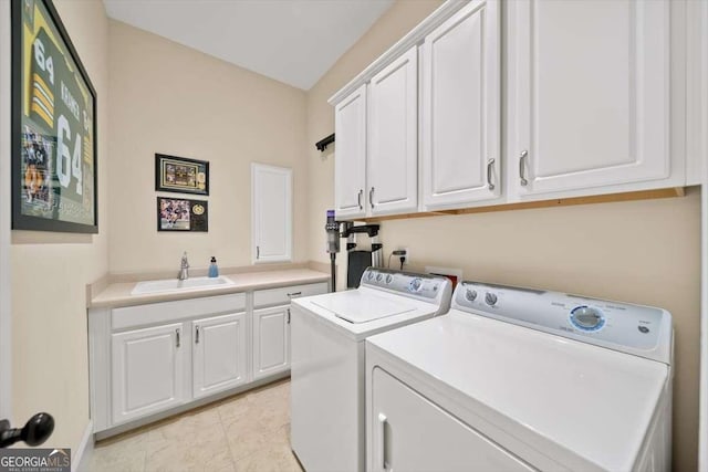 2358 New Salem Trce, Marietta, GA 30064 - laundry area with cabinet space, independent washer and dryer, and light tile patterned floors