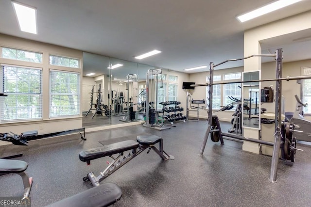 220 Renaissance Pkwy NE Apt 2220, Atlanta, GA 30308 - exercise room featuring plenty of natural light