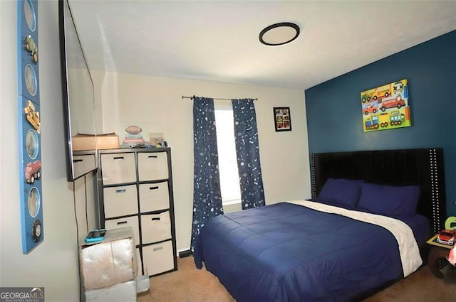 bedroom with carpet