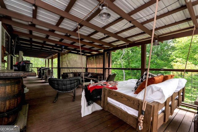 1055 River Bluff Dr, Winder, GA 30680 - deck featuring an outdoor hangout area