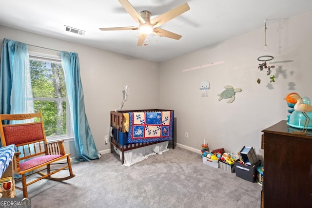 4016 Upland Trce, Marietta, GA 30066 - bedroom with visible vents, baseboards, a ceiling fan, and carpet