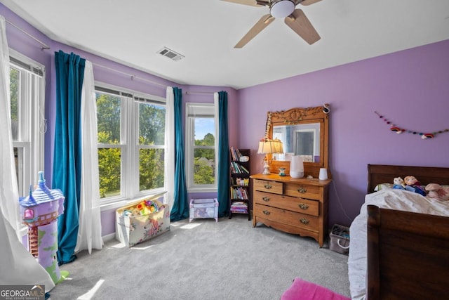 4016 Upland Trce, Marietta, GA 30066 - bedroom with a ceiling fan, carpet, and visible vents