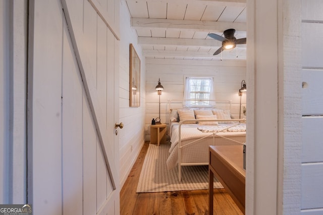 bedroom featuring wood finished floors