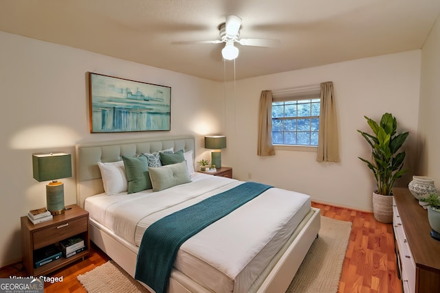 1181 Church St Unit D, Decatur, GA 30030 - bedroom featuring a ceiling fan and light wood-type flooring