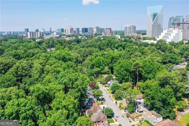 bird's eye view featuring a city view