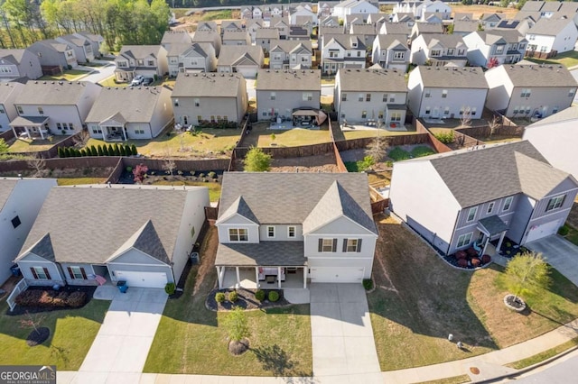 bird's eye view with a residential view