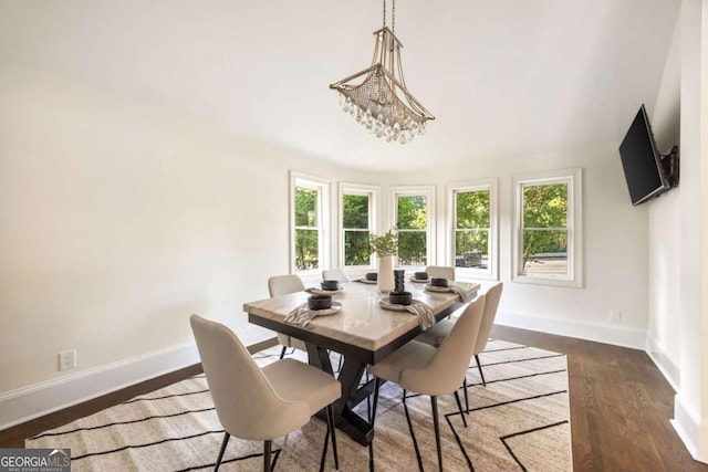 3511 Roxboro Rd NE, Atlanta, GA 30326 - dining space featuring baseboards, wood finished floors, and plenty of natural light