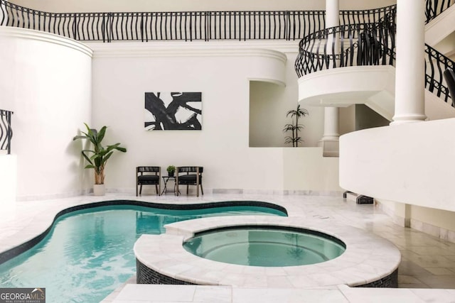 3511 Roxboro Rd NE, Atlanta, GA 30326 - view of swimming pool with a pool with connected hot tub