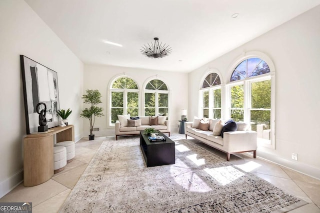 3511 Roxboro Rd NE, Atlanta, GA 30326 - living room with baseboards and light tile patterned flooring