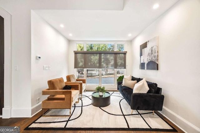 3511 Roxboro Rd NE, Atlanta, GA 30326 - living area with recessed lighting, wood finished floors, and baseboards