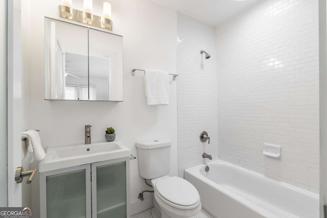 830 Belgrade Ave NE, Atlanta, GA 30306 - bathroom with shower / bathtub combination, vanity, and toilet