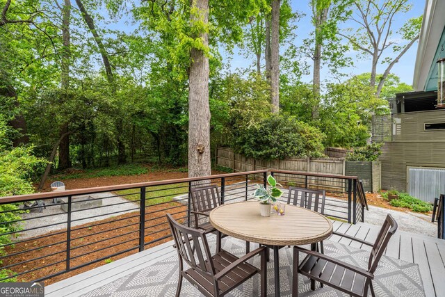830 Belgrade Ave NE, Atlanta, GA 30306 - wooden terrace with fence and outdoor dining space