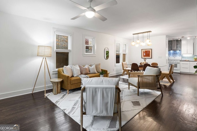 830 Belgrade Ave NE, Atlanta, GA 30306 - living room featuring wood finished floors and ceiling fan