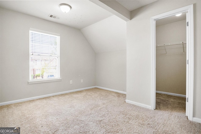 1502 Silver Mist Cir, Powder Springs, GA 30127 - bonus room featuring vaulted ceiling, carpet, visible vents, and baseboards