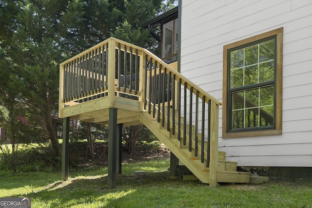 1271 Hayes St, Madison, GA 30650 - wooden deck with stairway