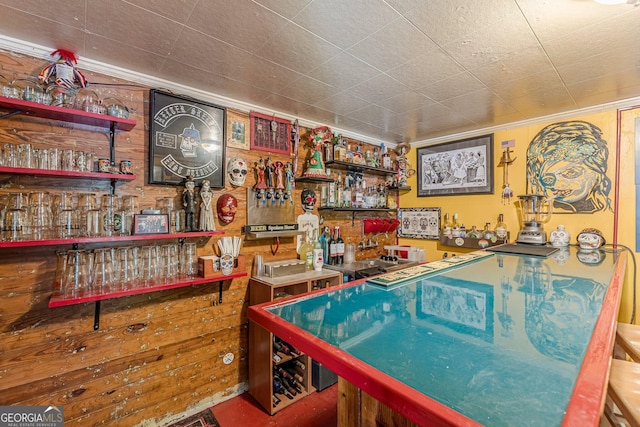 interior space featuring indoor bar