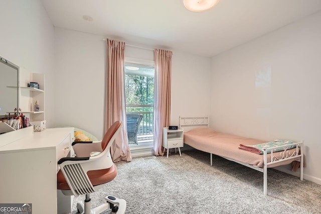 bedroom with carpet floors