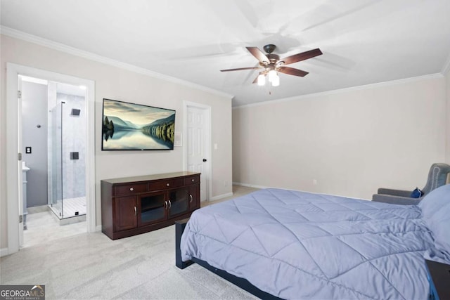 315 Mossy Pointe, Duluth, GA 30097 - bedroom featuring crown molding, baseboards, and light carpet