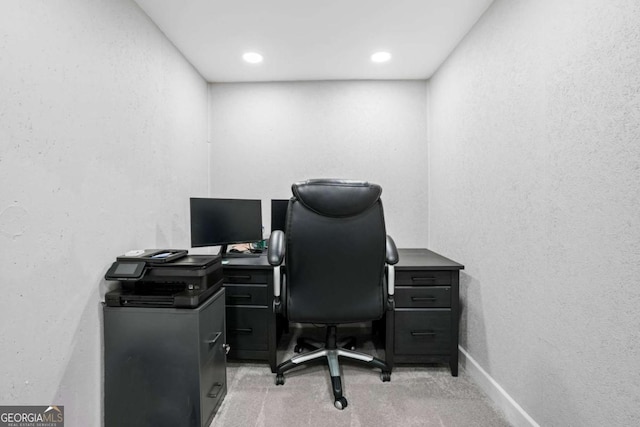 315 Mossy Pointe, Duluth, GA 30097 - office area featuring light carpet, a textured wall, and baseboards
