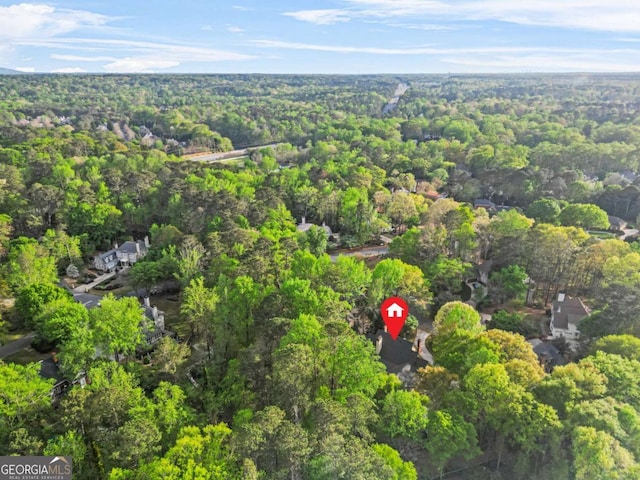 315 Mossy Pointe, Duluth, GA 30097 - birds eye view of property featuring a forest view