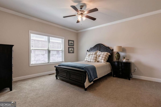 2424 Princeton Bend Way, Bogart, GA 30622 - bedroom with ornamental molding, light carpet, and a ceiling fan