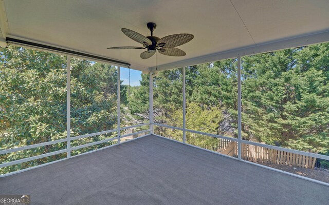 2800 Araglin Dr, Dacula, GA 30019 - unfurnished sunroom featuring a ceiling fan