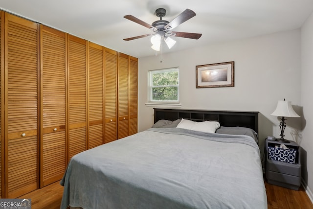 1649 Clairmont Way NE, Brookhaven, GA 30329 - bedroom featuring wood finished floors and ceiling fan