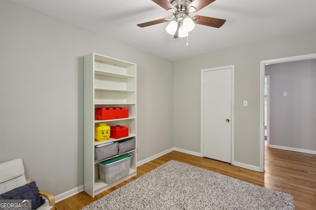 1649 Clairmont Way NE, Brookhaven, GA 30329 - interior space featuring baseboards, wood finished floors, and ceiling fan