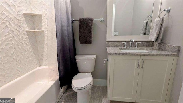 1268 Appleden Way Unit 17, Brookhaven, GA 30319 - bathroom featuring vanity, shower / tub combo, and tile patterned flooring