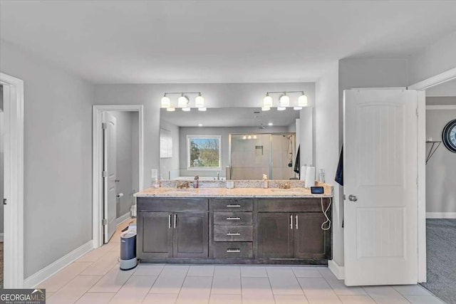 3206 Letha Woods Dr, Conyers, GA 30094 - full bathroom featuring a shower stall and double vanity