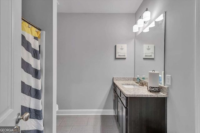3206 Letha Woods Dr, Conyers, GA 30094 - full bathroom featuring vanity, tile patterned flooring, and curtained shower