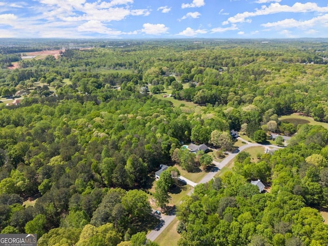 bird's eye view with a forest view