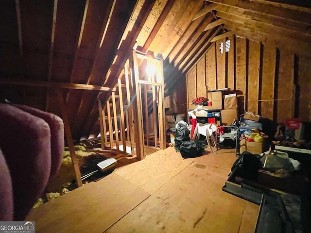 attic with heating fuel