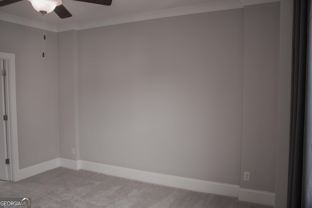 600 Broadview Ter NE, Atlanta, GA 30324 - carpeted spare room with baseboards, ceiling fan, and crown molding