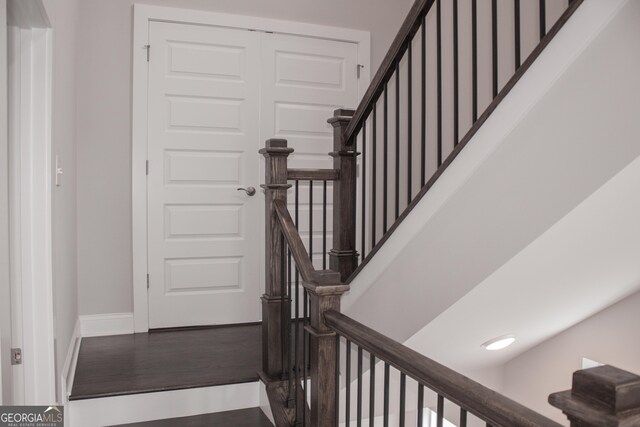 600 Broadview Ter NE, Atlanta, GA 30324 - stairway with baseboards and wood finished floors