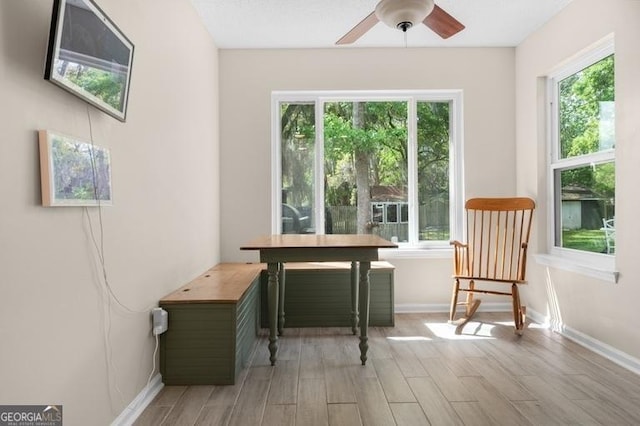 1163 Bristol Hammock Cir, Kingsland, GA 31548 - living area with light wood-style floors and a ceiling fan