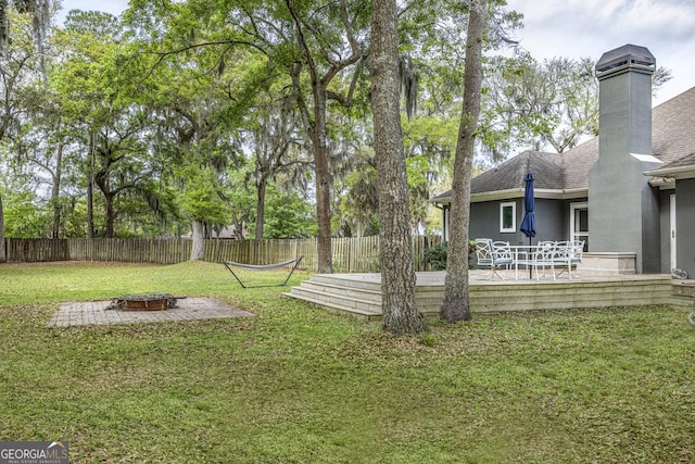 1163 Bristol Hammock Cir, Kingsland, GA 31548 - view of yard with a fire pit and a patio area