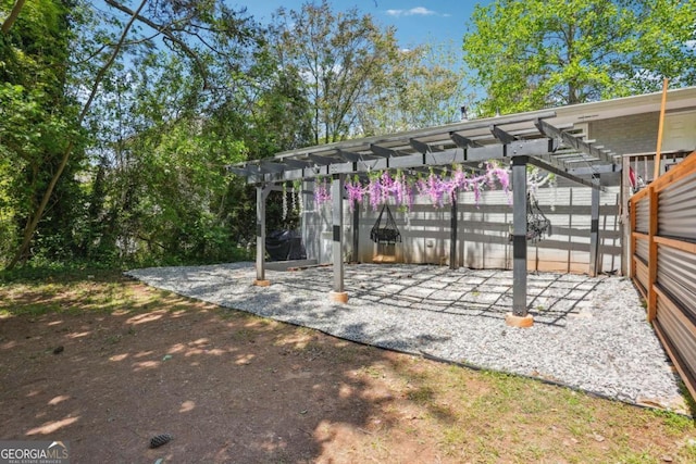 view of patio / terrace featuring a pergola