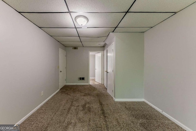 5307 Jay Way NW, Lilburn, GA 30047 - hallway with a paneled ceiling, carpet floors, baseboards, and visible vents