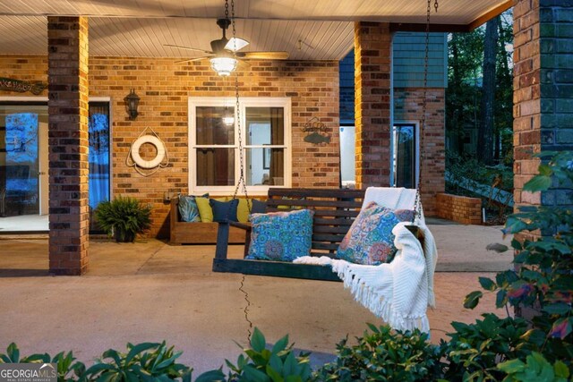 736 Cedar Ridge Rd, Hartwell, GA 30643 - view of patio featuring a ceiling fan