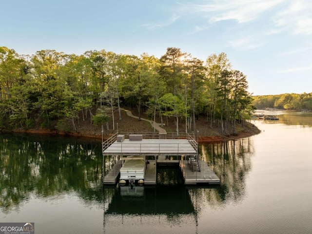 736 Cedar Ridge Rd, Hartwell, GA 30643 - view of dock with a view of trees, boat lift, and a water view