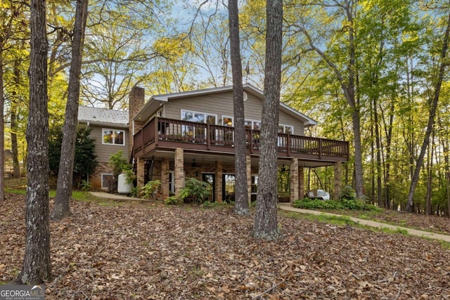 736 Cedar Ridge Rd, Hartwell, GA 30643 - exterior space featuring a chimney and a deck