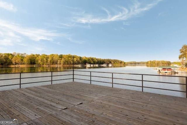 736 Cedar Ridge Rd, Hartwell, GA 30643 - wooden terrace featuring a view of trees and a water view