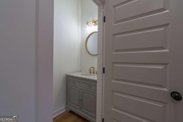 1250 Hayes Mill Rd, Carrollton, GA 30117 - bathroom with vanity and wood finished floors